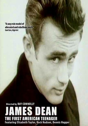 Image of actor James Dean on a poster for the documentary James Dean: The First American Teenager