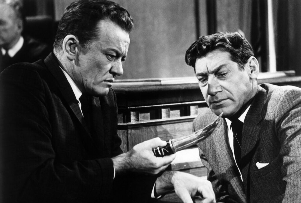 Photo of William Talman and Michael Fox from Perry Mason
